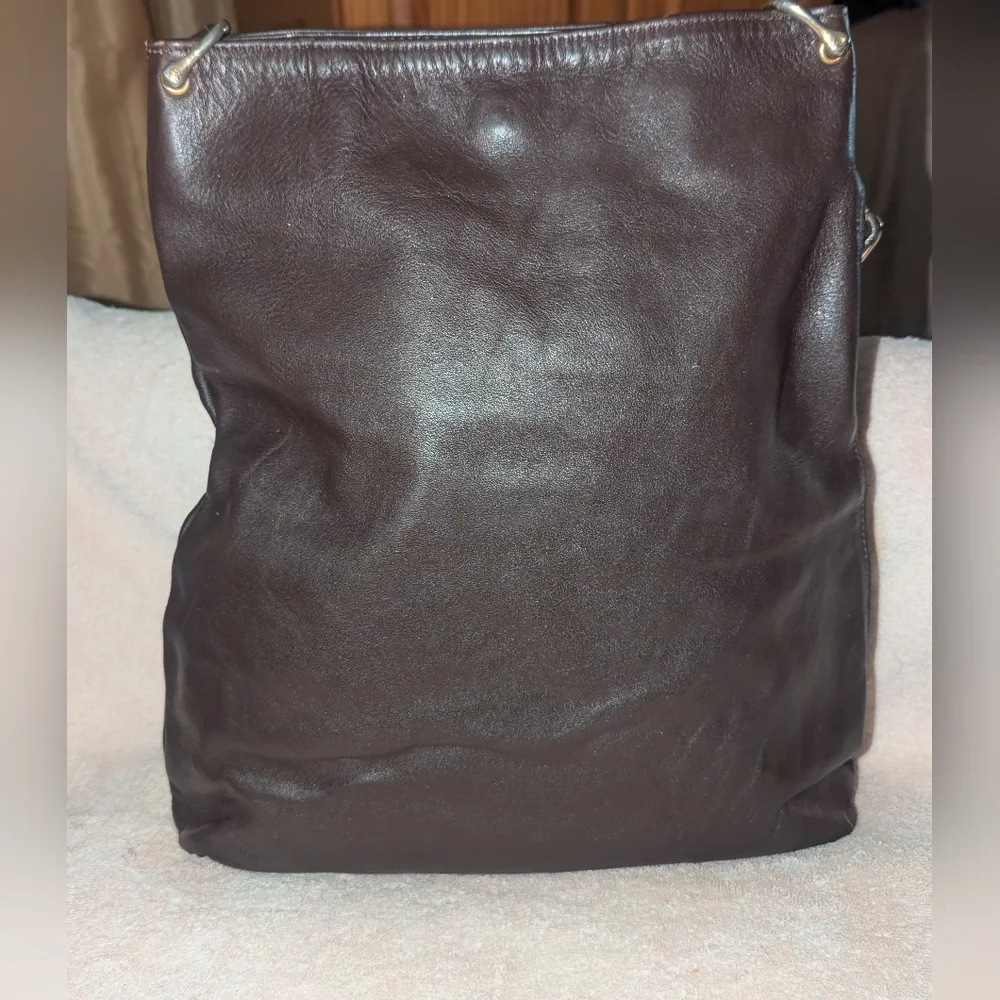 Ravasi Firenze Dark Brown Leather Hobo Bag. Made In Italy.